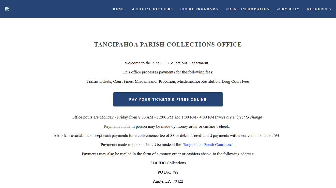 Tangipahoa Parish Collections — 21st Judicial District Court