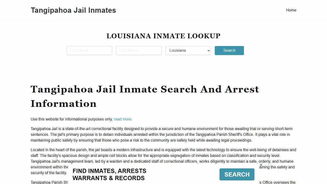 Tangipahoa Jail, Police Department, LA Inmate Roster, Arrest Search
